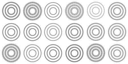 Set of braid circle. Bracelet silhouette. Luxury art design. Chain seamless border. Vector illustration. Stock image.のイラスト素材