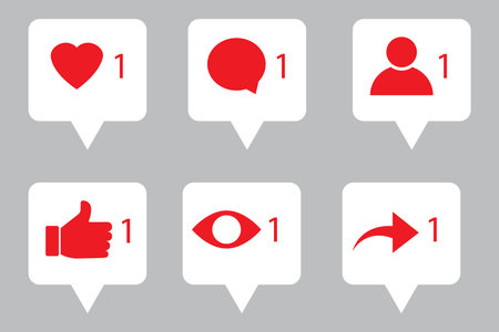 Button for mobile app design. Like message icons, great design for any purposes. Vector illustration. Stock image.のイラスト素材