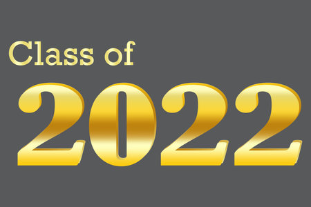 Senior 2022. Graduation ceremony logo. Illustration of graduation from college school institute....