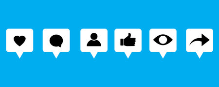 Button for mobile app design. Like message icons, great design for any purposes. Vector illustration. Stock image.のイラスト素材