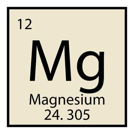 Magnesium chemical icon. Isolated sign. Periodic table symbol. Light gray background. Vector illustration. Stock image.のイラスト素材