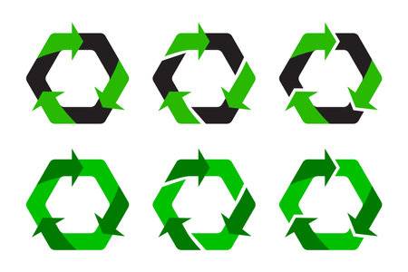 Arrows recycling, great design for any purposes. Ecology concept. Vector illustration. stock image.のイラスト素材