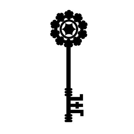 Vintage key. Old design. Drawing engraving. Retro illustration for decorative design. Vector illustration. stock image.のイラスト素材