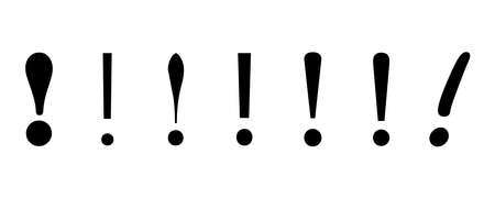 Line art brush exclamation marks. Continuous line art. Hand drawn design. Vector illustration. stock image.のイラスト素材