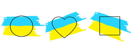Different shapes flag ukraine. National ukrainian flag. Vector illustration. stock image.のイラスト素材