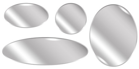 Modern realistic pattern with oval silver plates. Vector illustration. stock image.のイラスト素材