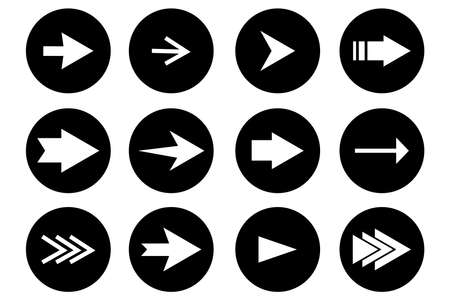Arrow icons set in flat style. Design element. Hand click icon set. Arrow icon. Vector illustration. stock image.のイラスト素材