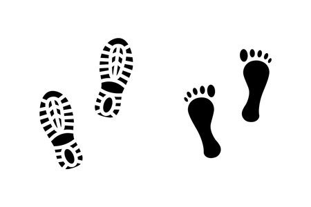 Human footprints icon set.. Vector illustration.のイラスト素材