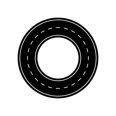 Ring road. Markup. Broken dotted line on the Highway. Vector illustration. stock image.のイラスト素材