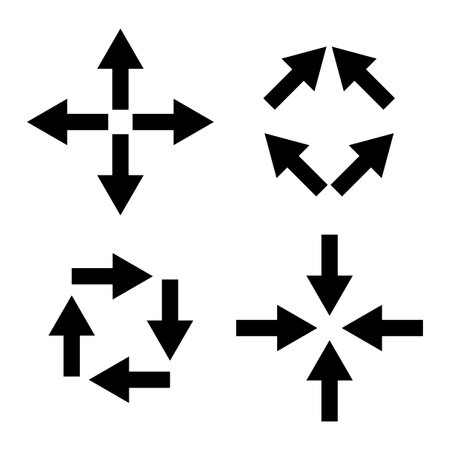 Fullscreen Icon. Arrows are squares. Vector illustration. EPS 10.のイラスト素材