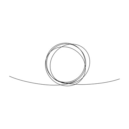 Continuous one line black circle. Vector illustration. EPS 10.のイラスト素材
