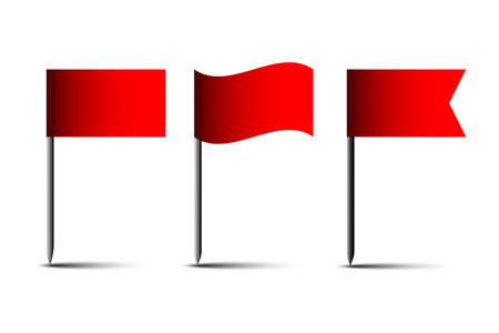Red clean horizontal waving template flag. Vector illustration. EPS 10のイラスト素材