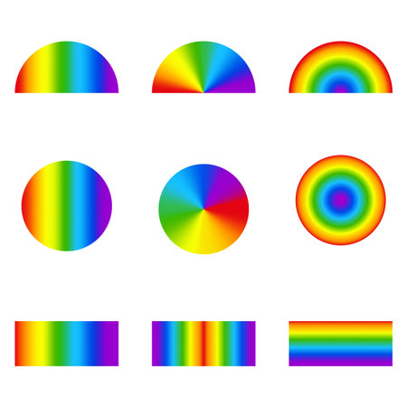 Collection of rainbow figures. Vector illustration. EPS 10.のイラスト素材