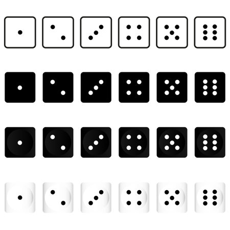 Dice icon. Dice game symbol. Dice icons. Vector illustration. EPS 10.のイラスト素材