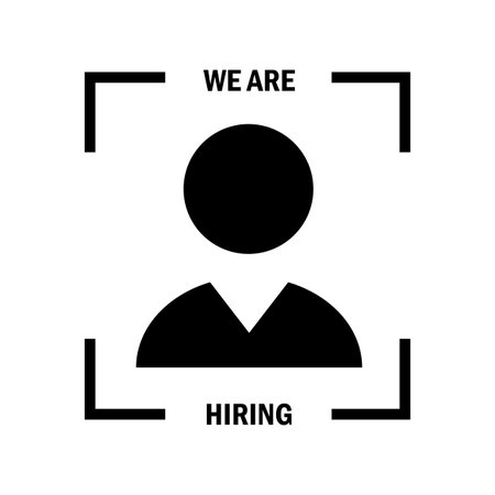 We are hiring icon. Recruiting or hiring, open vacancy symbol. Business recruiting sign. Vector illustration. EPS 10.のイラスト素材