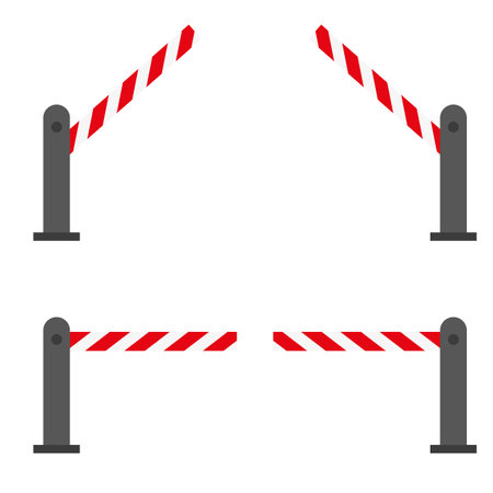Open and closed car barriers. Vector illustration. EPS 10.のイラスト素材