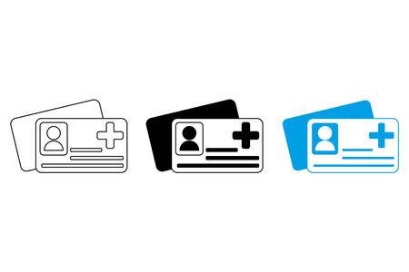 Medical Insurance cards icon. Pharmacy card icon. Health insurance card symbol. Vector illustration. EPS 10.のイラスト素材