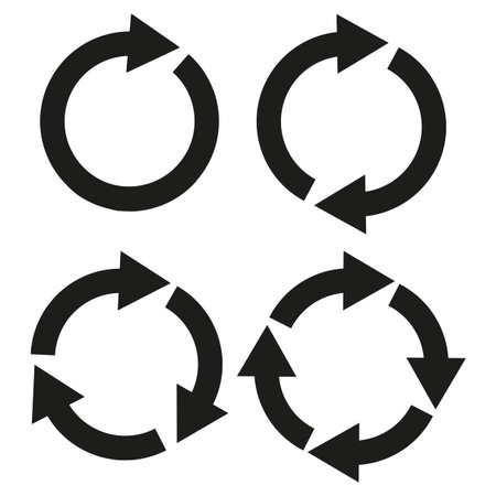 Set of black circle vector arrows.