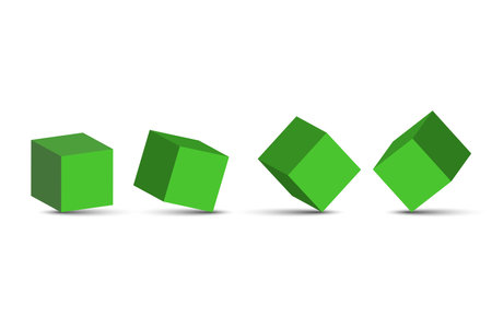 Cube green 3D geometry. Vector illustration. EPS 10.のイラスト素材