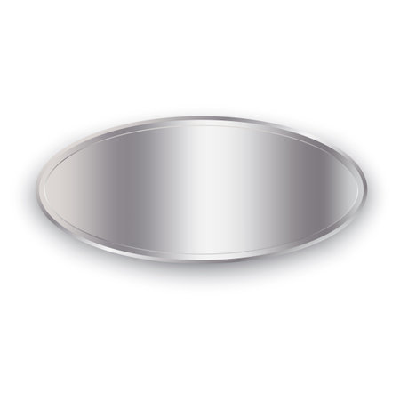 Silver gradient oval. Light to dark gradient. Vector metallic plate.のイラスト素材