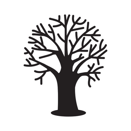 Tree icon design. Black silhouette. Leafless branches. Vector illustration. EPS 10.のイラスト素材