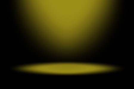 Vector spotlight background. Yellow gradient shading. Light source above. Dark vignette effect.のイラスト素材