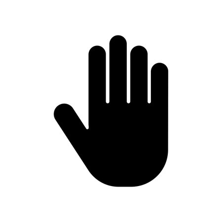 Black hand icon. Simple vector design. Minimalistic silhouette. Flat graphic symbol.のイラスト素材