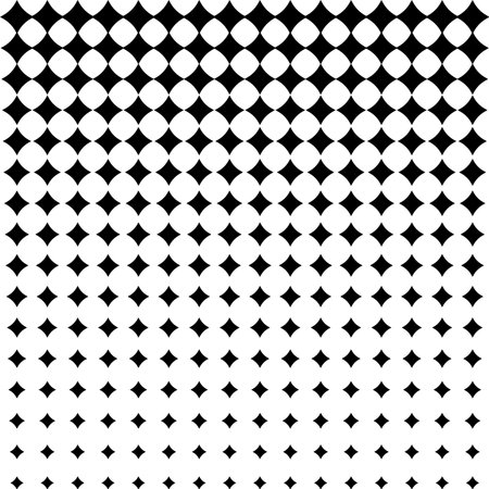 Black diamond pattern. Geometric circle gradient. Abstract optical illusion. Monochrome seamless...