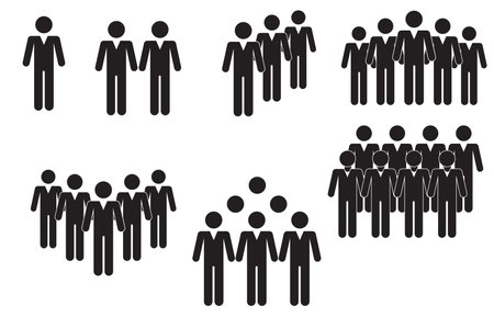 Business team icons. Group of people symbols. Workforce management concept. Vector illustration.のイラスト素材