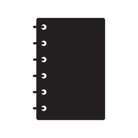 Notebook icon. Spiral bound symbol. Simple office graphic. Stationery item illustration.のイラスト素材