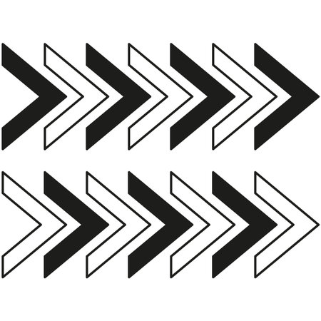 Chevron arrow pattern. Repeated geometric design. Black and white symmetry. Vector abstract symbol.