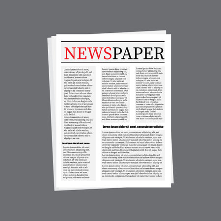 Newspaper article layout. Print media vector. Headline publication design. News page concept.のイラスト素材