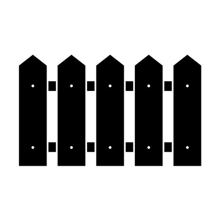 Fence panel icon. Wooden barrier symbol. Picket fence Vector. Garden boundary silhouette.のイラスト素材