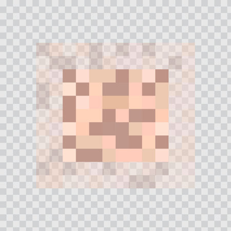 Transparent pixel blur. Censored mosaic placeholder. Privacy overlay Vector. Checkerboard background symbol.のイラスト素材