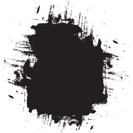 Grunge ink blot. Rough paint splash. Distressed brush texture. Vector grunge shape.のイラスト素材
