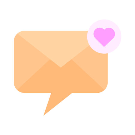 Love message icon. Romantic email bubble. Heart like Vector. Soft pastel design.のイラスト素材