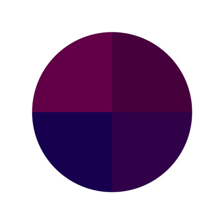 Color palette illustration. Dark purple sections. Circular shape Vector. Violet blue tones.のイラスト素材