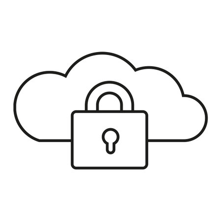 Cloud storage lock. Network security symbol. Data protection Vector. Private server icon.