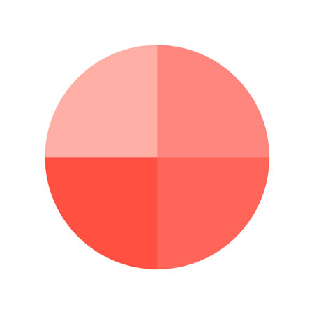 Color palette chart. Vector data symbol. Infographic circle diagram. Warm red shades.のイラスト素材