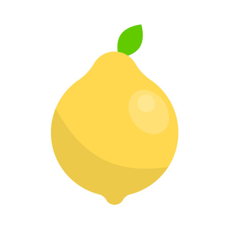 Lemon citrus icon. Yellow color fruit. Sour taste Vector element. Fresh healthy object. EPS 10.のイラスト素材