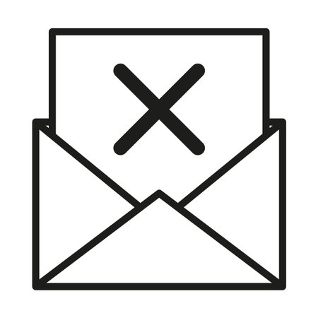 Mail error icon. Message failure symbol. Unsent letter Vector element. Rejected communication shape. EPS 10.のイラスト素材