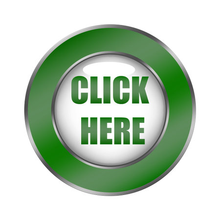Click here text. Green button icon. Call to action symbol. Vector element illustration. EPS 10.のイラスト素材