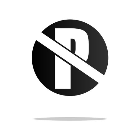 No parking sign. Prohibition road symbol. Traffic regulation Vector icon. Black white graphic. EPS 10.のイラスト素材