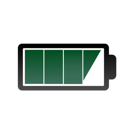 Green battery icon. Power energy symbol. Full charge Vector. Simple graphic element. EPS 10.のイラスト素材