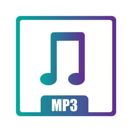 Digital music icon. MP3 file format. Audio playback Vector. Sound data element. EPS 10.