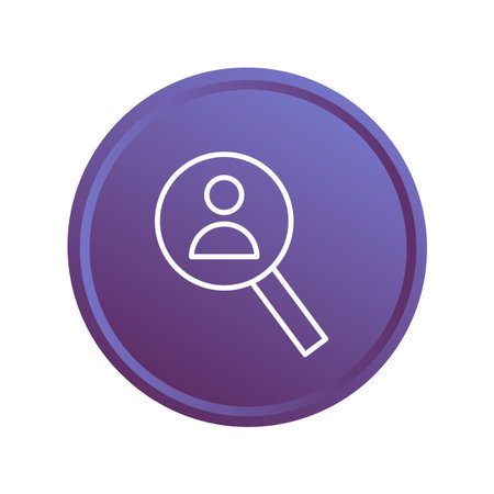 User search icon. Person finding symbol. Job recruitment Vector. Magnifying glass element. EPS 10.のイラスト素材