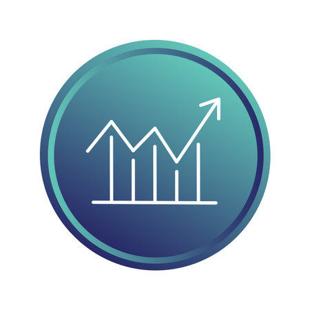 Growth chart icon. Business success symbol. Increase progress Vector. Market data statistics. EPS 10.のイラスト素材