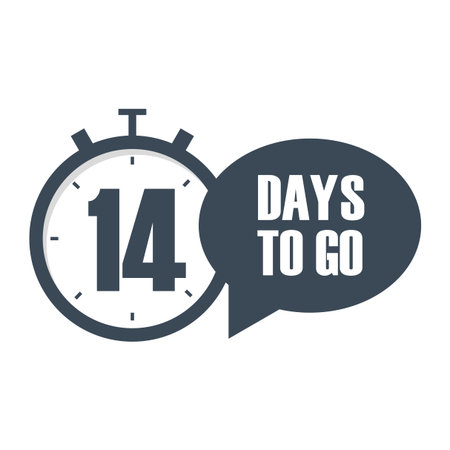 Numeric fourteen 14. Professional countdown Vector. Days to go. Significant promotional...