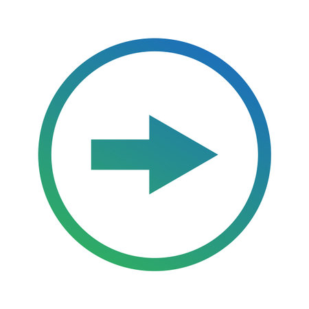 Bright teal gradient button. Solid arrow Vector symbol. Directional sign symbols set. Vibrant green...