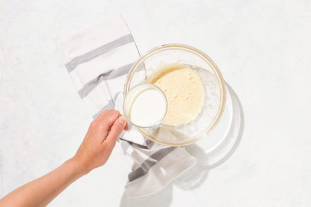Pancakes recipe step-by-step ingredients pan cooking process